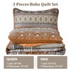 WONGS BEDDING Boho Queen Quilt Set, Brown and Grey Bohemian