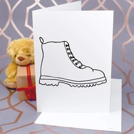 Large (A4) 'Work Boot' Blank Greeting Card (GC00025487)