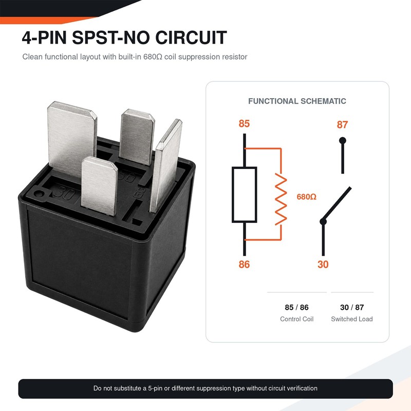 VF7-11F11-S01 12VDC 70A 4-Pin SPST-NO Relay (2-Pack)