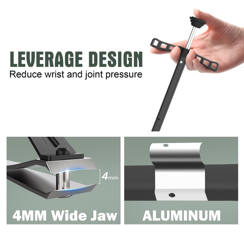 Foldable Extended Long Handle Toenail Clippers with Magnifier-4mm Wide Jaw