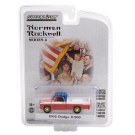 Greenlight 54060-C Norman Rockwell Series 4 - American Flag 1962 Dodge D-200 Pickup 1:64 Scale
