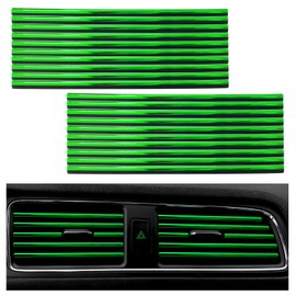 NYTKL 20 PCS Car Air Conditioner Decoration Strip, Waterproof Car Vent Outlet Grille Modeling Trim Strip Line, Bendable Decorative Car Interior DIY Filler Insert Strips for Vehicles (Shiny Green)