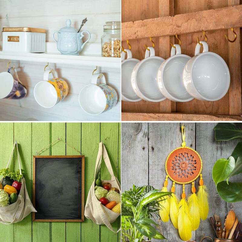 JSUOEO Ceiling Hook Cup, Pack of 130 Hooks Screw Hooks