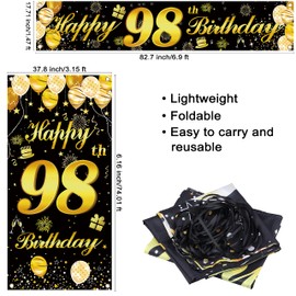 98th Happy Birthday Door Banner IMISI Birthday Decorations Birthday Backdrop Decorations for a Party