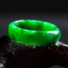 yigedan Women's Natural Green Jadeite Simple Band Ring Jade Jade,