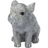 ウービア お座り銀色豚（ミニ） 5.3×2.5×4.3㎝ 人形 フィギュア 置き物 アニマル 動物 ガーデン 装飾