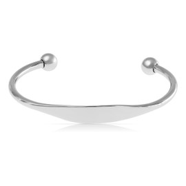 Made by Nami Men's Silver Bangle Made of Surgical Stainless Steel Adjustable and Waterproof Men's Jewellery