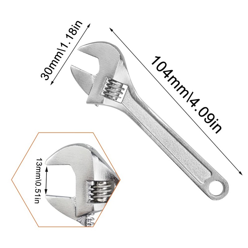 ZoZoMaiy 4 inch/100 mm Mini Adjustable Spanner Portable Adjustable Wrench