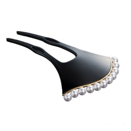 Sanbi Wavy Pearl Hair Ornament, Large, Hair Ornament, Kanzas, Ginkgo, Graduation, Kimono Hair Ornament (Gold Line)