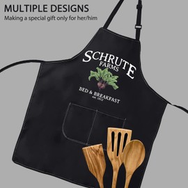 POFULL Schrute Farms Bed and Breakfast Kitchen Apron Schrute Farms Gift (Schrute Farms CA Apron)