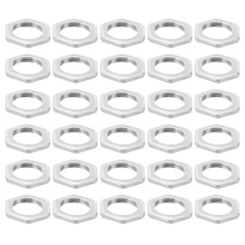 PATIKIL M16 x 1.0 Steel Hex Nuts 30 Pack Metric Thread Galvanised Fittings Nuts Screw Bolts Fixing Parts for Lamps Machine Repair 3 mm Height