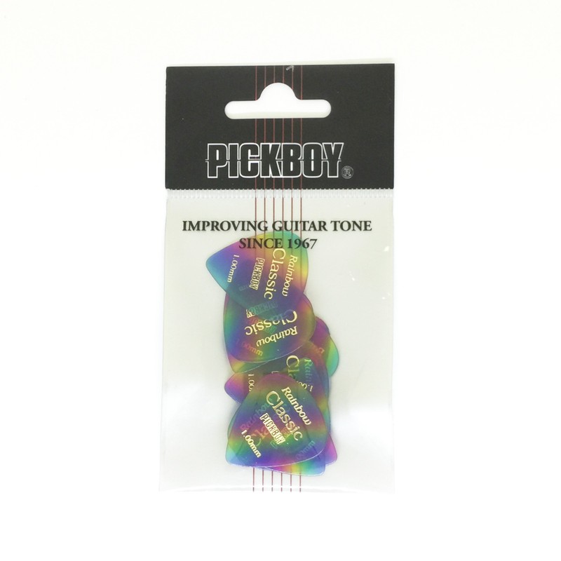 Pickboy Vintage Pick, Rainbow, Cellulose, 1.00mm, 10 picks