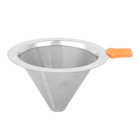 Coffee Maker Drip Filter Double Layer Stainless Steel Reusable Coffee Funnel for 1‑2 PeopleOrange