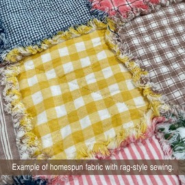 Summer Yellow 5 Mini Buffalo Cotton Homespun Plaid Fabric by JCS - Sold by The Yard