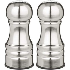 Trudeau 4-1/2" Stainless Steel Salt and Pepper Shaker Set