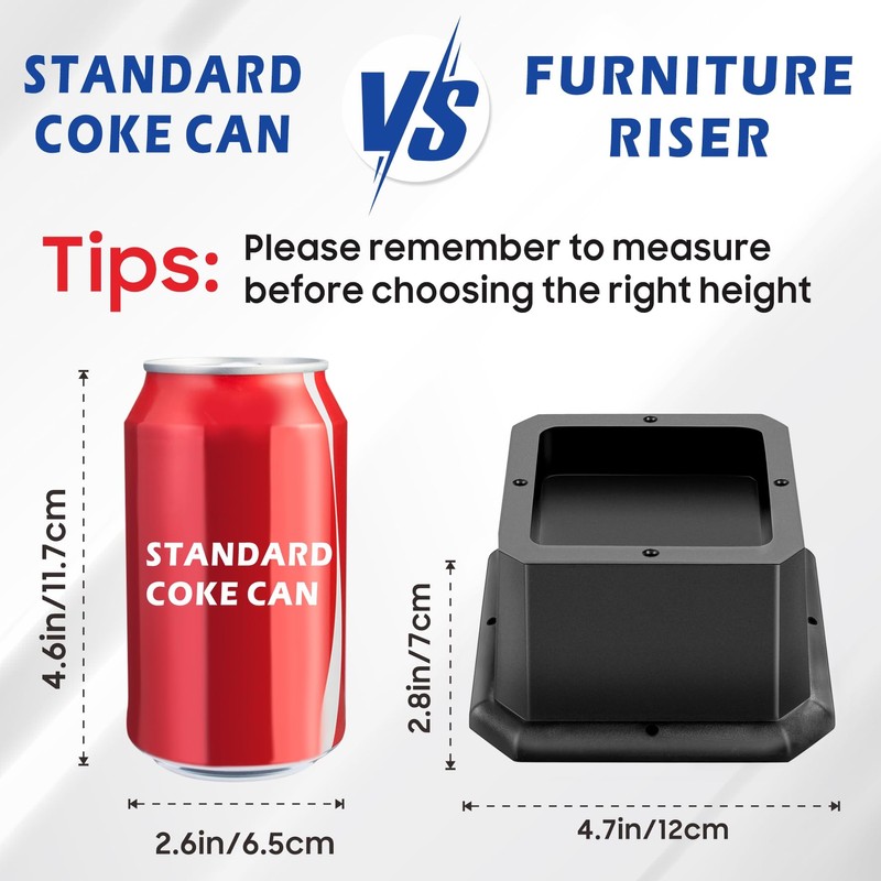MixDora Bed Risers 2 Inch Furniture Risers Square Chair Risers