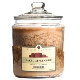 64 oz Baked Apple Crisp Jar Candle for Wedding/Dinner, Holiday Event, Home Decoration, 160 to 180 Hours, 5.5 in. Diameter x 7.75 in. Tall, 1 Piece