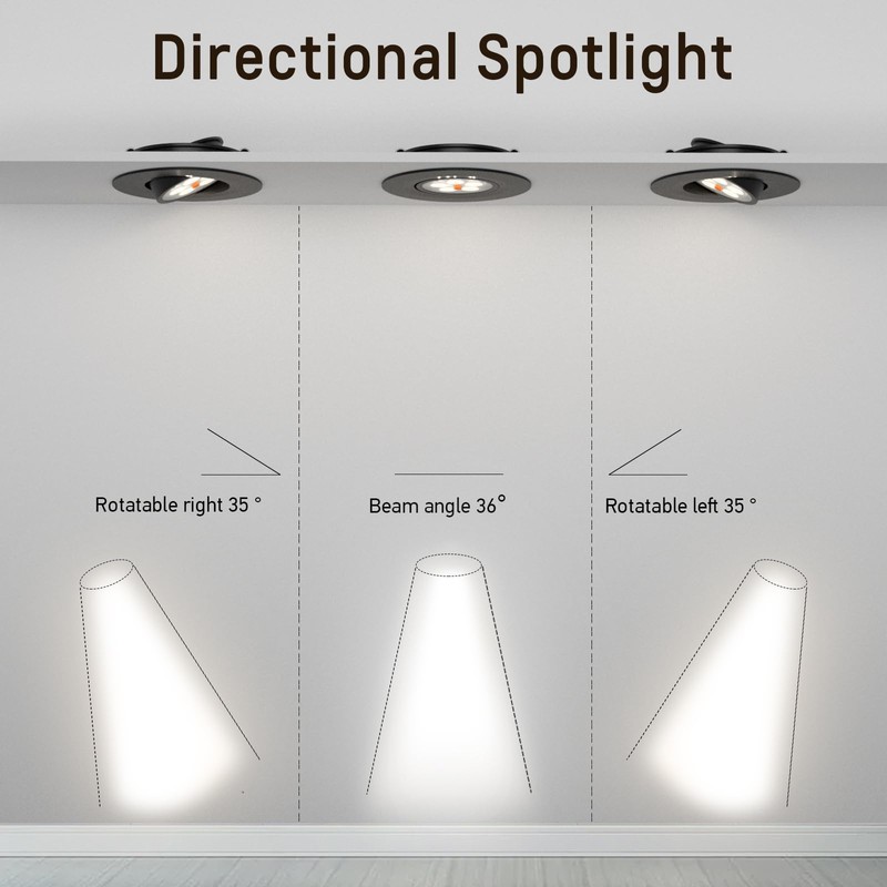 acegoo Swivel RV Light Recessed Puck Light 12V LED RV