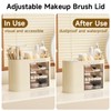 UFORU Makeup Organizer with Pop-Up Brush Holder for Dresser Vanity,