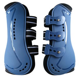 Wandrola Horse Boots Open Front Jumping Tendon Sport Boots, Secure Leg Protection, Classic Equine Supplies (Blue, M)