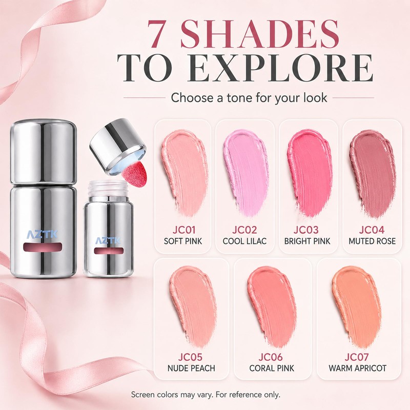 Liquid Blush, Aztk Jello Color Liquid Blush, Concealer with Sponge