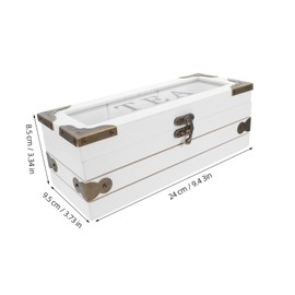 Ipetboom Wooden Tea Bag Organizer with Lid Multi Compartment Storage Box for Tea Bags Sugar Packets Wooden Sugar Holder for Bar