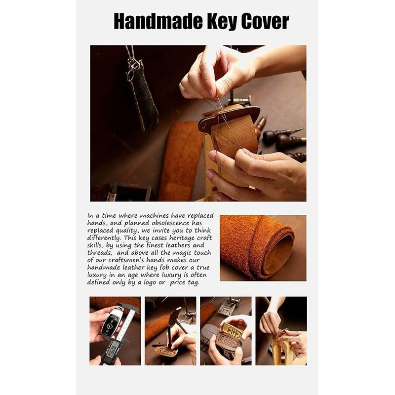 TECART Leather Keyless Entry Remote Shell Case Fit for Genesis