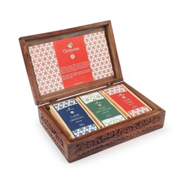 Octavius Wooden Caddy Tea Sampler Pack | 3 Premium Loose Leaf Teas – Assam, Darjeeling & Nilgiri | Elegant Wooden Box Gift Set | Perfect Tea Sampler for Gifting & Tasting