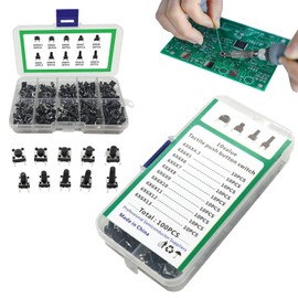 200 Stücke Taktiler Drucktastenschalter,10 Werte Micro Momentary Taktilen Druckschalter,4 Pin Tactile Drucktaster,Mini Micro Tact Switch Zubehör,Button Micro Tactile Switch Kit,Für Leiterplatten
