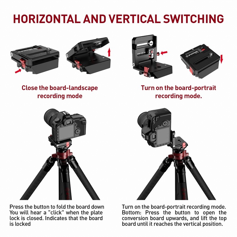 IFOOTAGE HV-01 L Shape Quick Release Plateprofessional Camera Tripod, Horizontal