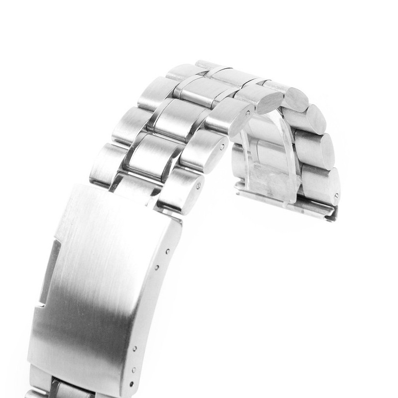 時計バンド　交換ベルト　ステンレス製　腕時計ストラップ　20mm (シルバー)