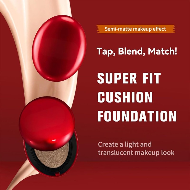 SONGVISON Cushion Foundation, Semi-Matte Finish 72-Hour Foundation Full Coverage Sun