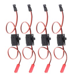 Chanjorlin 4PCS RC Car JST Female Plug to JR Male Connector Male Female Cable with On and Off Switch Servo Adapter Wires for 1/10 1/8 1/16 Crawler Buggy Off Road Truck Car Traxxas Drone Airplane Boat