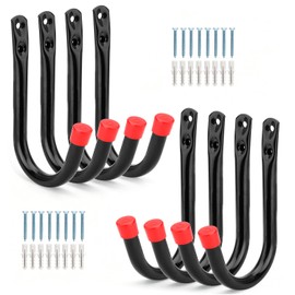 Moundnaik 8 X Heavy Duty Garage Wall Mounted Metal 100% Iron J Hooks 20kg Each Hook