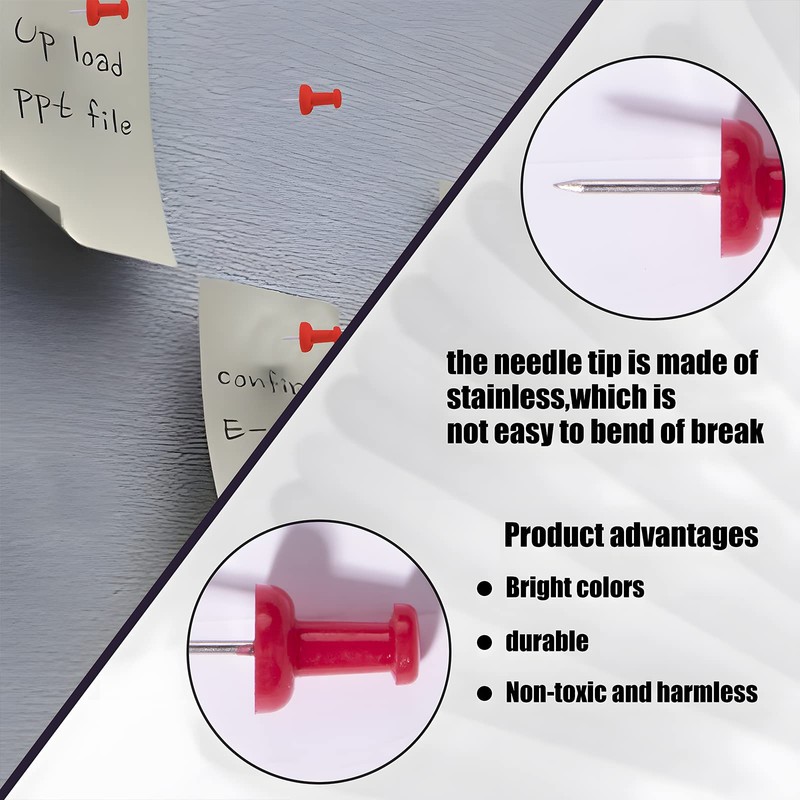VAPKER Push Pins Tacks 120Pcs DarkRed Thumb Tacks Larger Size