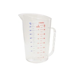 Thunder Group PLMD064CL Measuring Cup, 2 qt. (2 Liter), 7-3/8"L x 6-7/16"W x 8-7/8"H, with Handle, Polycarbonate, Clear, Pack of 6