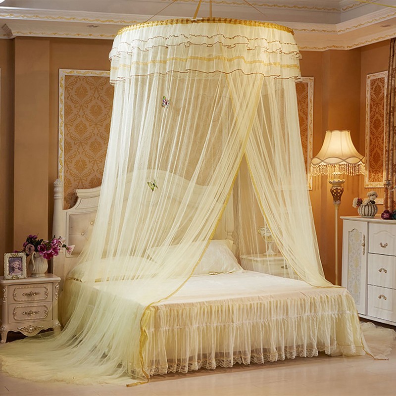 Breathable Round Canopy Lace Princess Style Mosquito Net Bed Curtain