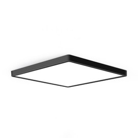 12inch 24W LED Flush Mount Ceiling Light, 3000K Square LED Ceiling Light, Black Flat Panel Lighting for Bedroom, Kitchen, Living Room
