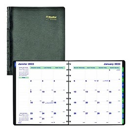 BLUELINE 2022 MiracleBind Monthly Planner, 17 Months, August 2021 to December 2022, Twin-Wire Binding, 11" x 9.0625", Black, Bilingual (CF1512.81BT-22)