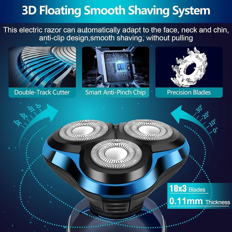 Viatia Electric Razors for Men – 3D Head Shavers, Wet