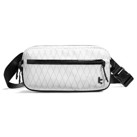 tomtoc X-Pac Sling Bag for Men and Women, 3.5 Litre Bum Bag, Chest Bag, Belt Bag, Shoulder Bag, Crossbody Bag with RFID Protection for Hiking, Travel, Travel, Everyday Life, White