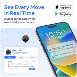 Real-Time OBD2 GPS Car Tracker – $12/Month with 6 Prepaid Months – Plug & Play Device for Families, Teens & Businesses with Trip History, Driving Alerts & GeoFence – Accurate, Easy Setup