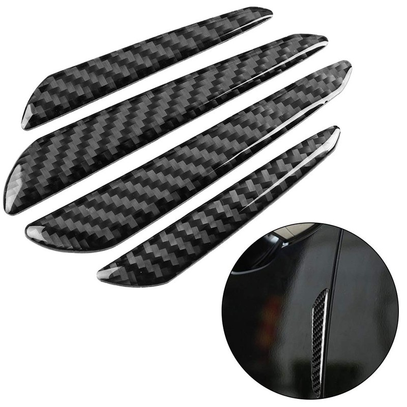 Dweekiy Carbon Fiber Door Edge Guard Bumper Protector Strips, 4Pcs,