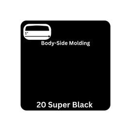 1" x 24' Colored Squared Body Side Molding and Trim for Cars, Trucks, and SUVS (Super Black)