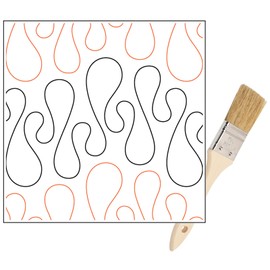 Quilting Pantographs Pattern Paper Roll - for Longarm Quilting Machines - Easy Dollop Design Quilt Pantograph - Set Includes Long Arm Quilters Sewing Machine Rails and Tracks Cleaning Brush