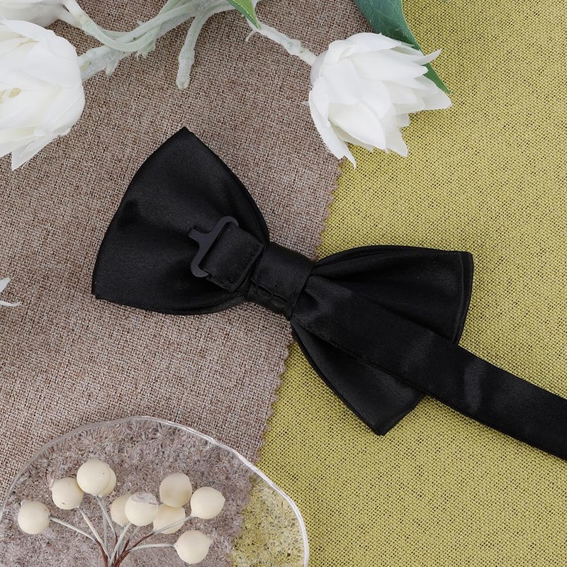 Bluckincle Black Bow Tie,Black Bow Ties for Men,Halloween Bowtie,Clip on