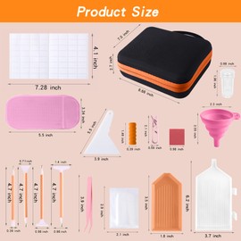 LYMUSUMI 30 Slots Diamond Art Storage Containers for Adults Portable Bead Storage Boxes for Diamond Painting Accessories and Tools（Orange）