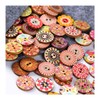 Pack of 100 Retro Buttons, 20 mm Colourful Resin Craft