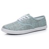 VenusCelia - Tenis con cordones para mujer, Lino Aqua, 24.5