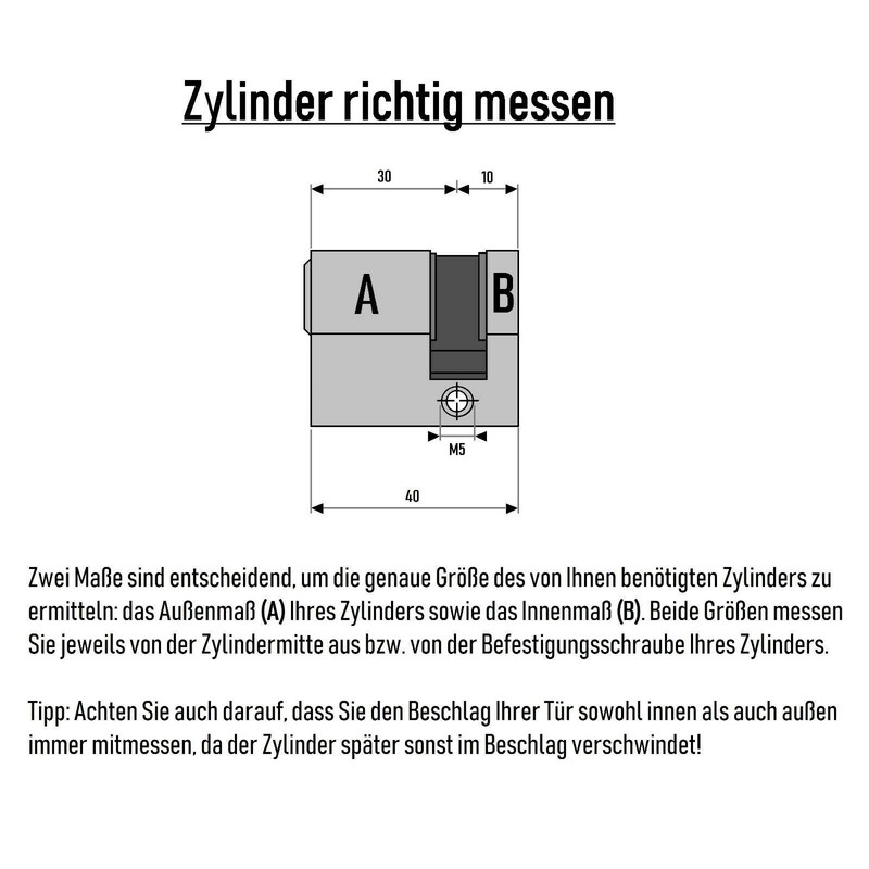 4x Half Cylinder 40 mm 30/10 Keyed Alike with 20